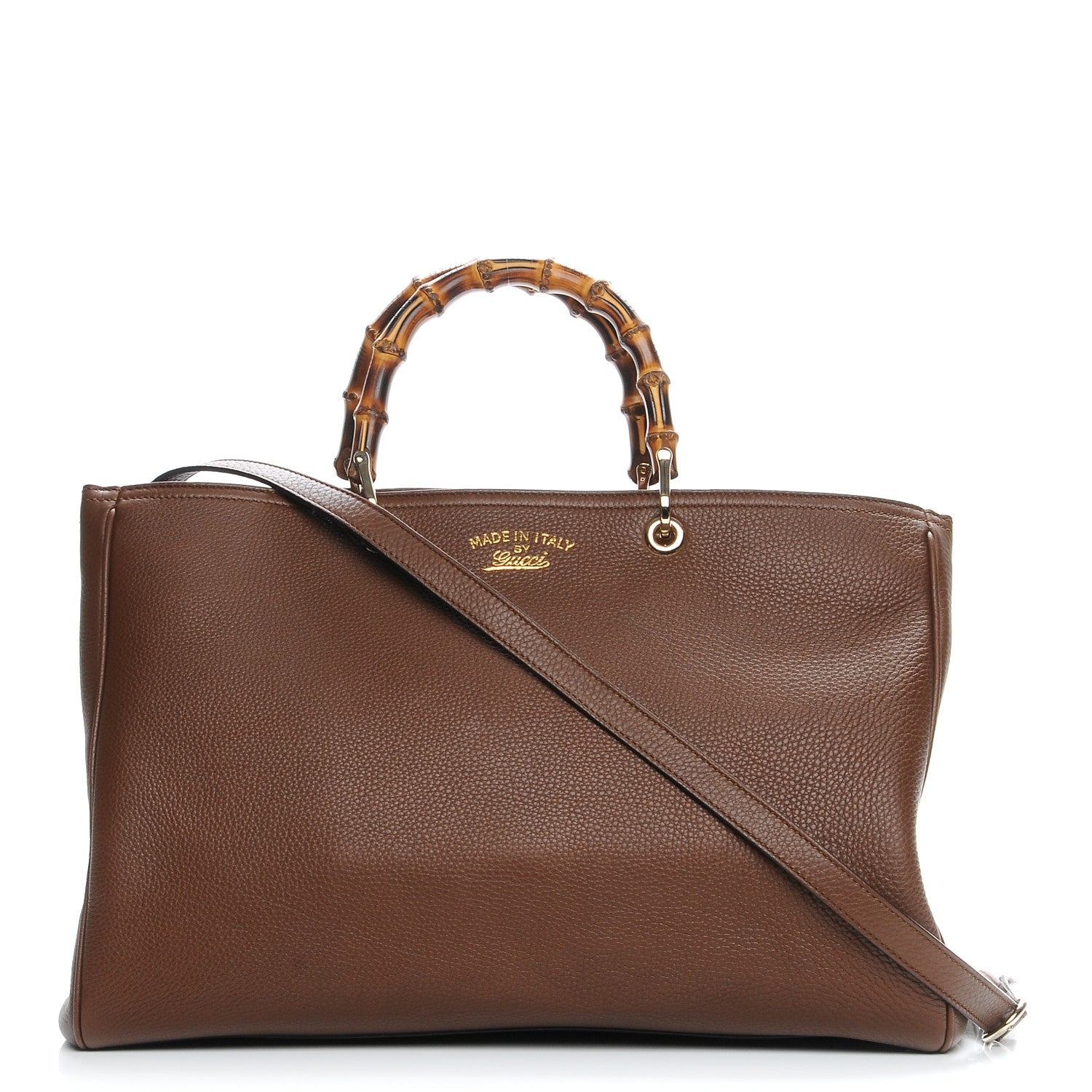 Gucci Cellarius Calfskin Large Bamboo Shopper Tote Acero 1 of 8