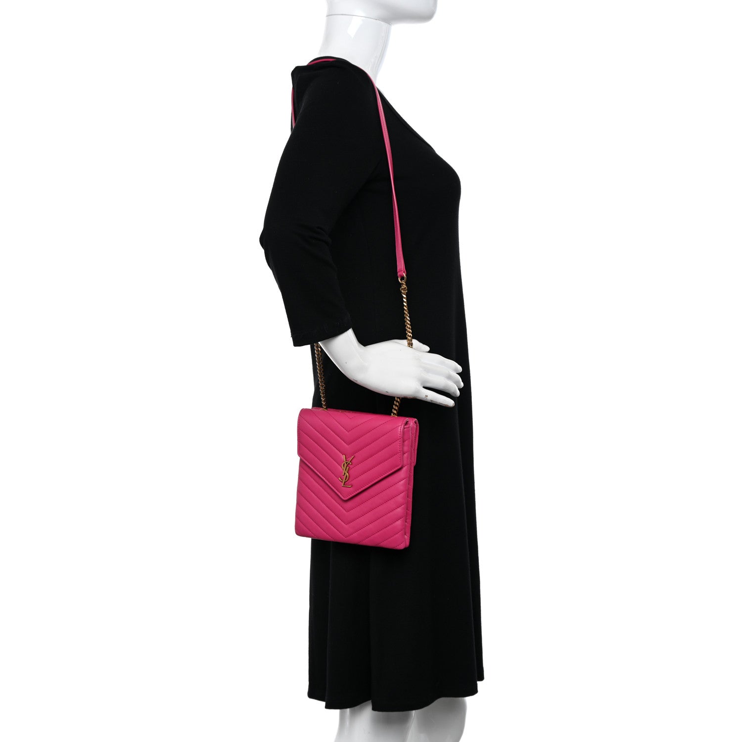 Saint Laurent Lambskin Quilted Double Flap Bag Pink 2 of 12