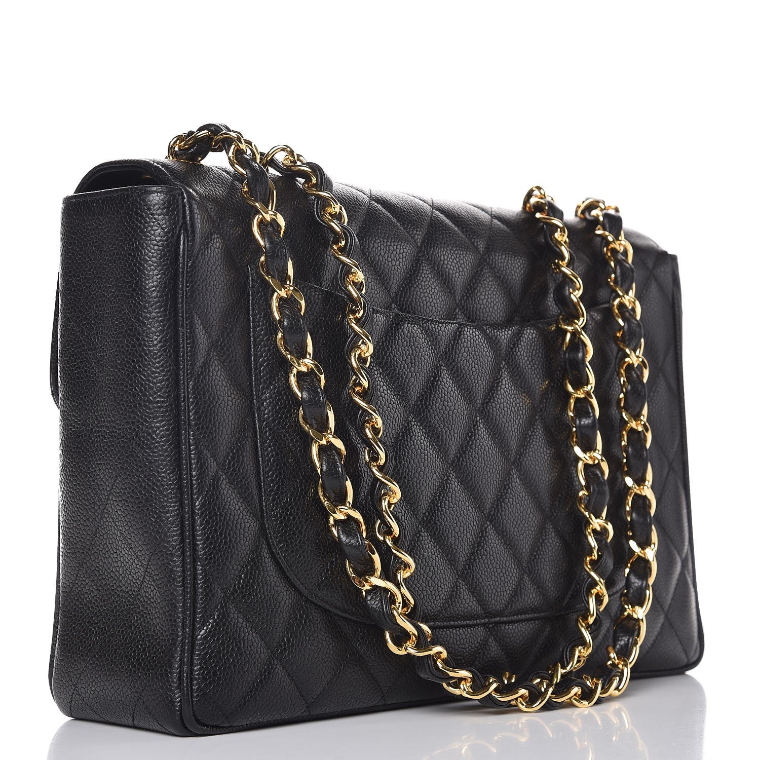 Chanel Caviar Quilted Jumbo Single Flap Black 3 of 9