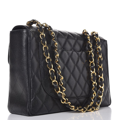 Chanel Caviar Quilted Jumbo Single Flap Black 3 of 9