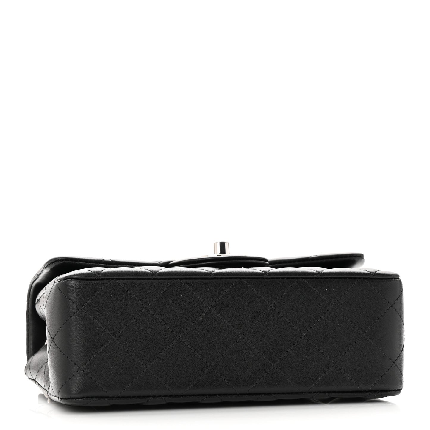 Lambskin Quilted Mini Rectangular Flap Black