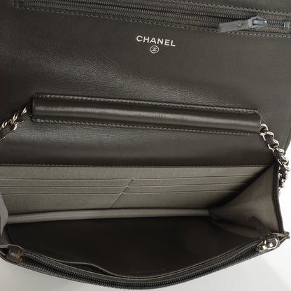 Chanel Caviar Timeless CC Wallet on Chain WOC Grey 5 of 8