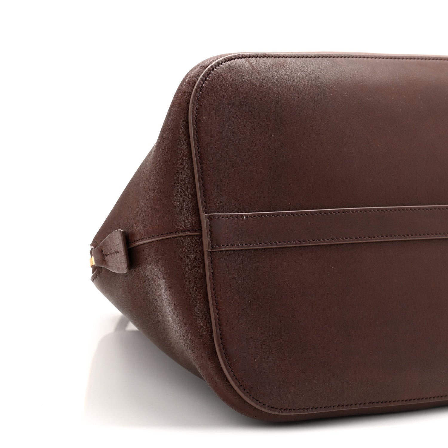 The Row Polished Saddle Calfskin Large Devon Bag Burgundy 8 of 9