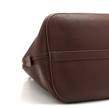 The Row Polished Saddle Calfskin Large Devon Bag Burgundy 8 of 9