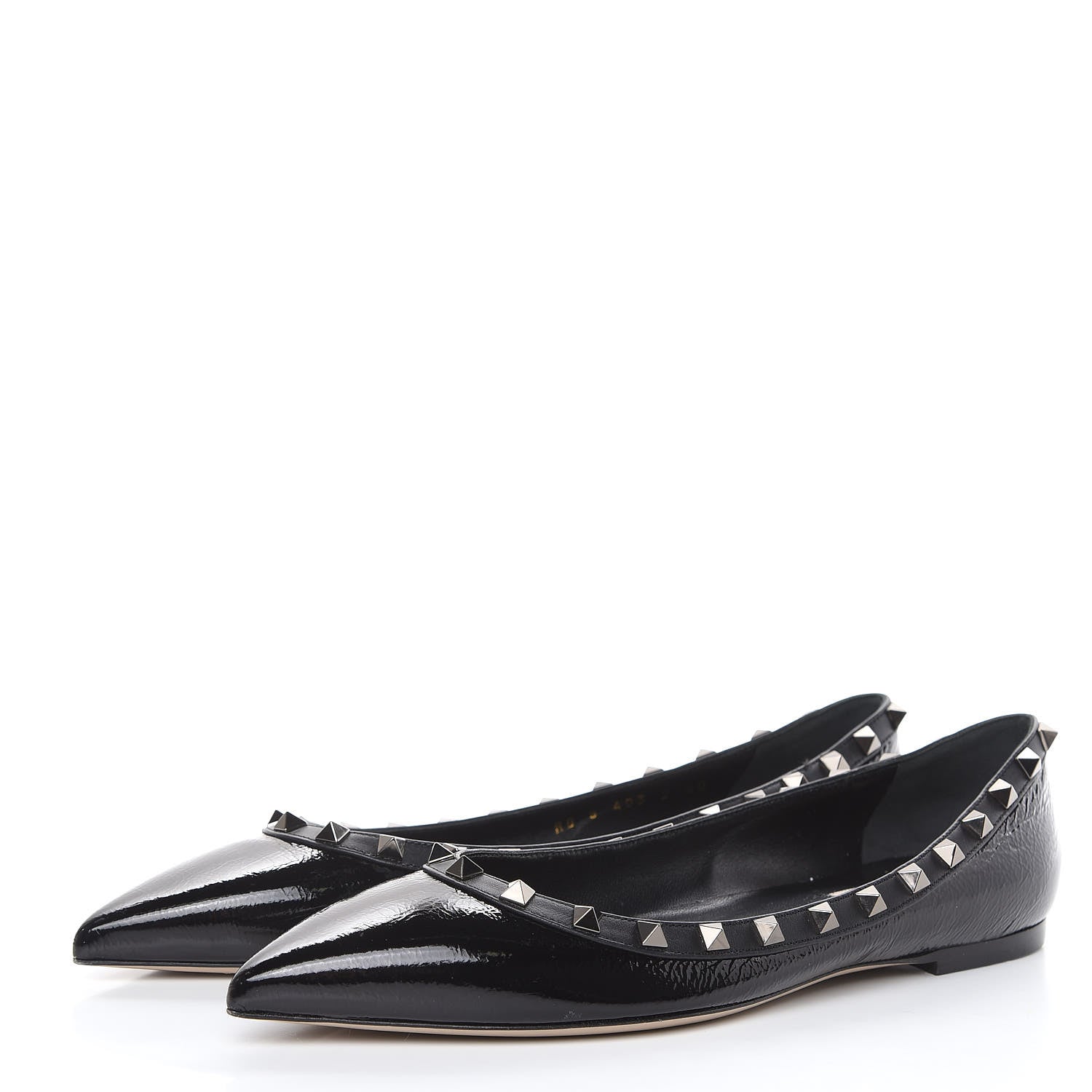 Valentino Garavani Patent Rockstud Ballerina Flats 40 Black 3 of 10