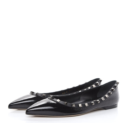 Valentino Garavani Patent Rockstud Ballerina Flats 40 Black 3 of 10