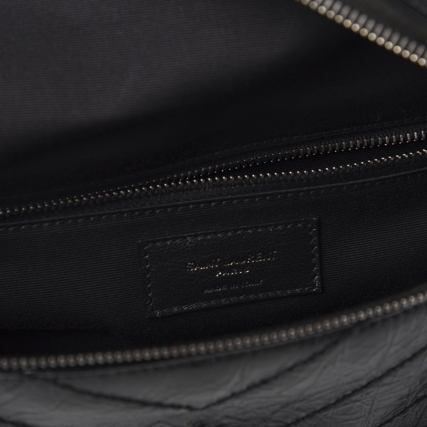 Crinkled Calfskin Matelasse Monogram Niki Body Bag Black