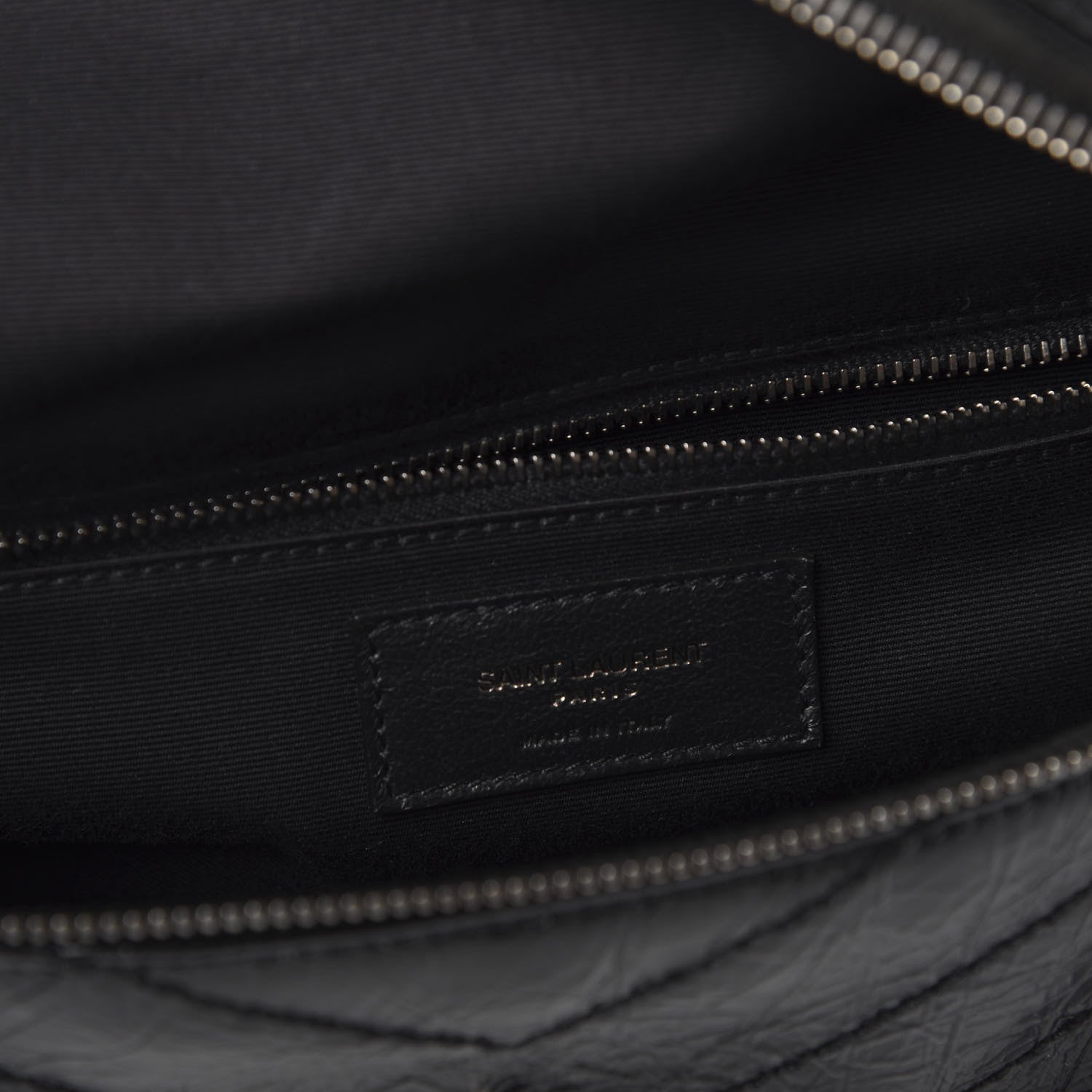 Saint Laurent Crinkled Calfskin Matelasse Monogram Niki Body Bag Black 9 of 10
