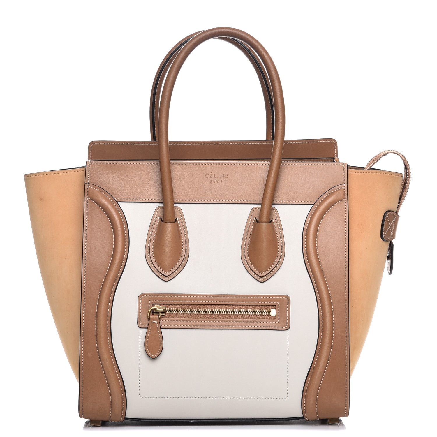 Celine Suede Calfskin Suede Micro Tri-Color Luggage Nude 1 of 13