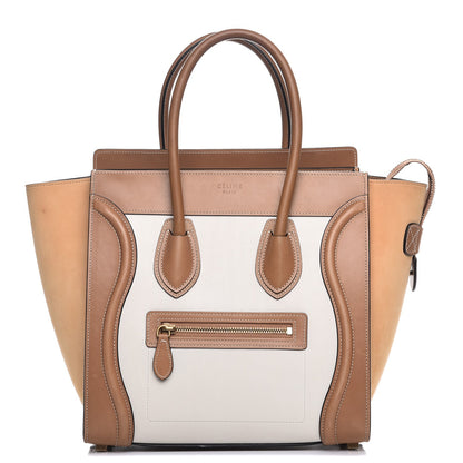 Celine Suede Calfskin Suede Micro Tri-Color Luggage Nude 1 of 13