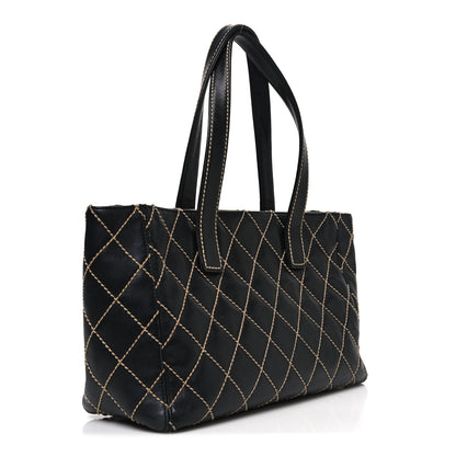 Chanel Calfskin Contrast Stitch Surpique Tote Black 3 of 11