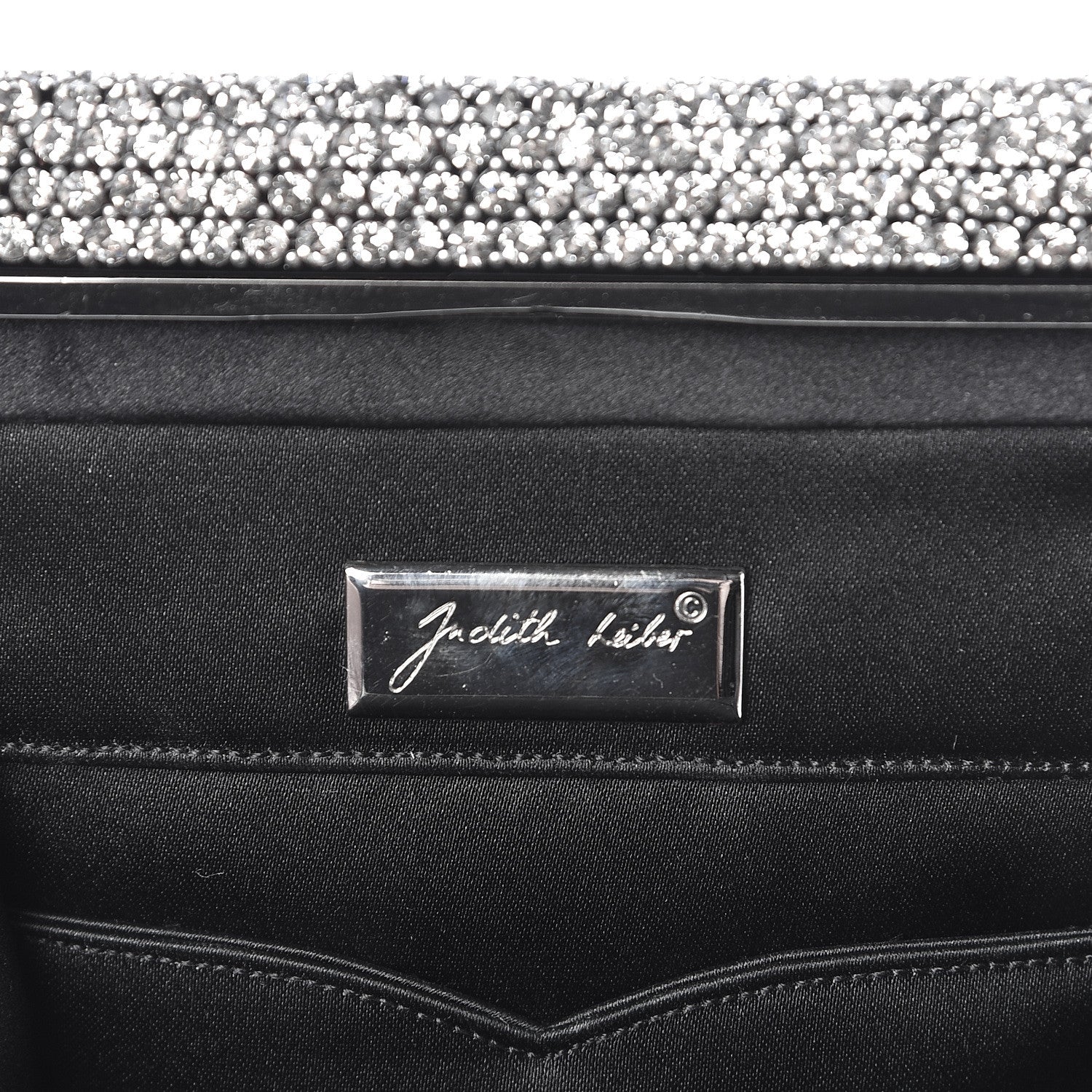 Judith Leiber Satin Crystal Evening Bag Black 7 of 10