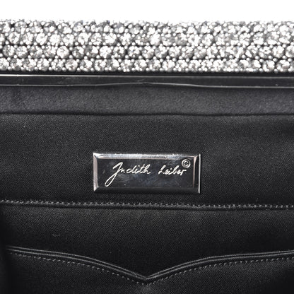 Judith Leiber Satin Crystal Evening Bag Black 7 of 10