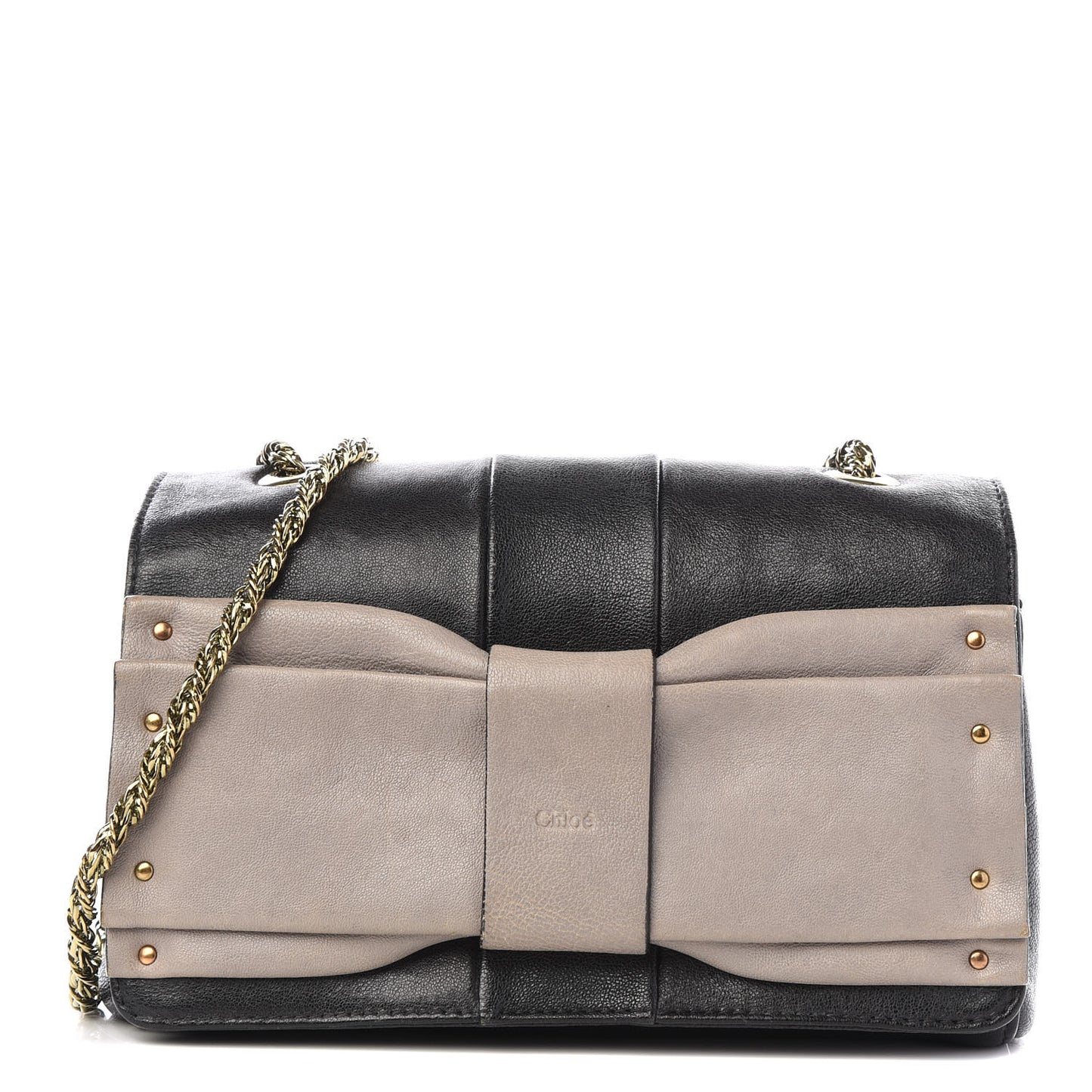 Calfskin Small June Bow Shoulder Bag Black