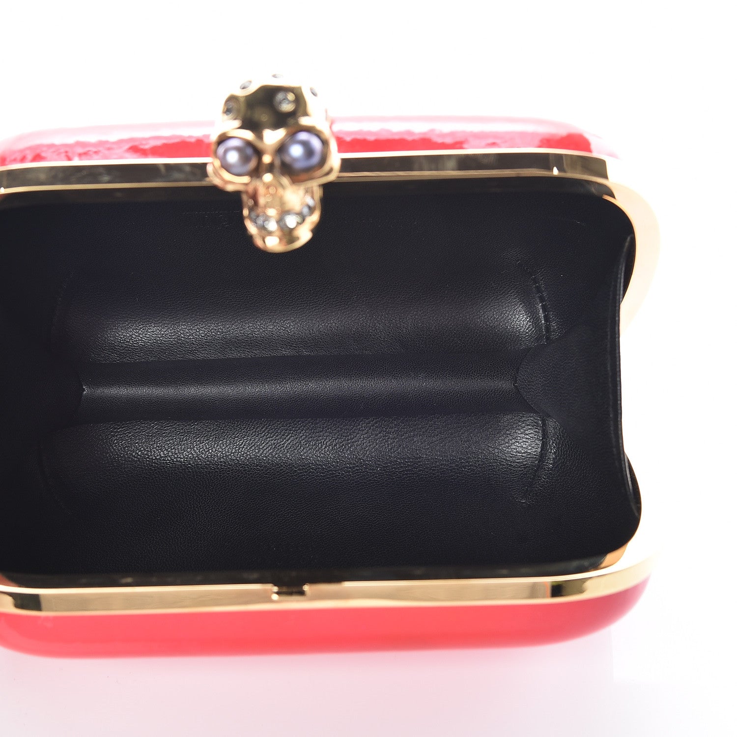 Alexander McQueen Patent Crystal Skull Box Clutch Pink 5 of 7