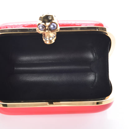 Alexander McQueen Patent Crystal Skull Box Clutch Pink 5 of 7