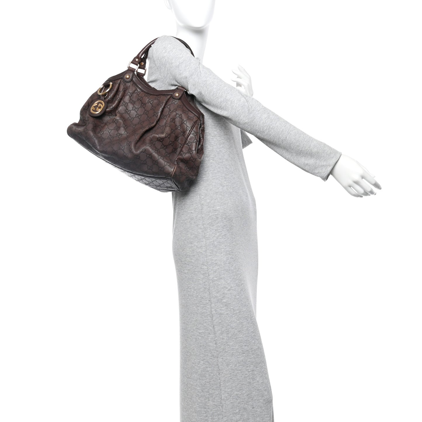 Guccissima Medium Sukey Tote Chocolate