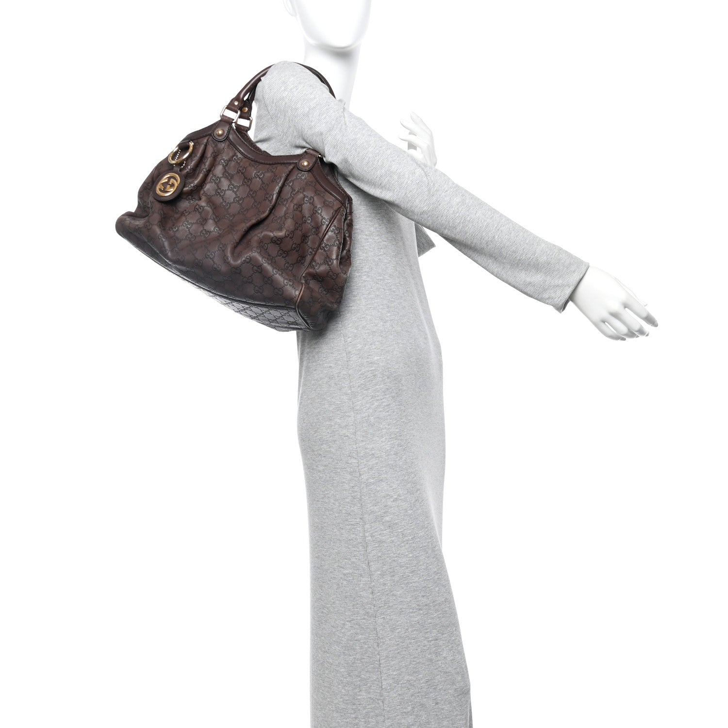 Gucci Guccissima Medium Sukey Tote Chocolate 2 of 9