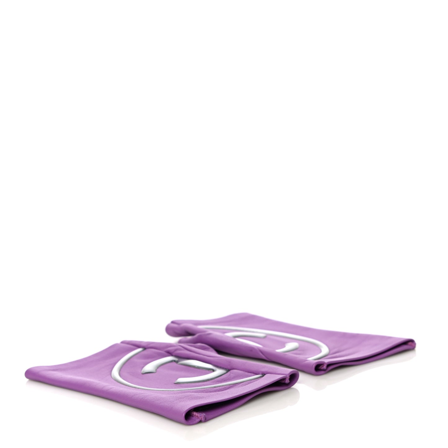 Lambskin CC Fingerless Gloves 7.5 Purple