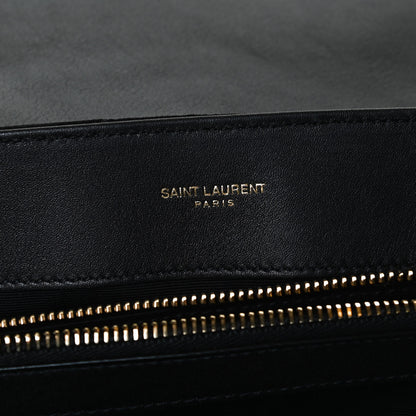 Saint Laurent Suede Y Quilted Monogram Medium Loulou Chain Satchel Black 12 of 20