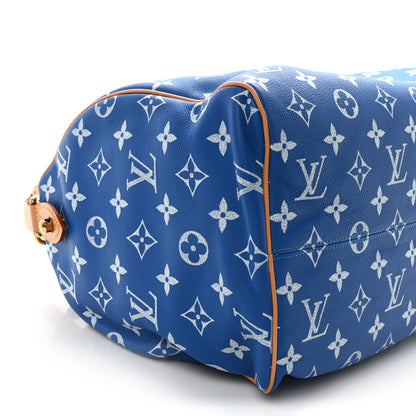 Louis Vuitton Calfskin Monogram Speedy P9 Bandouliere 40 Blue 9 of 10