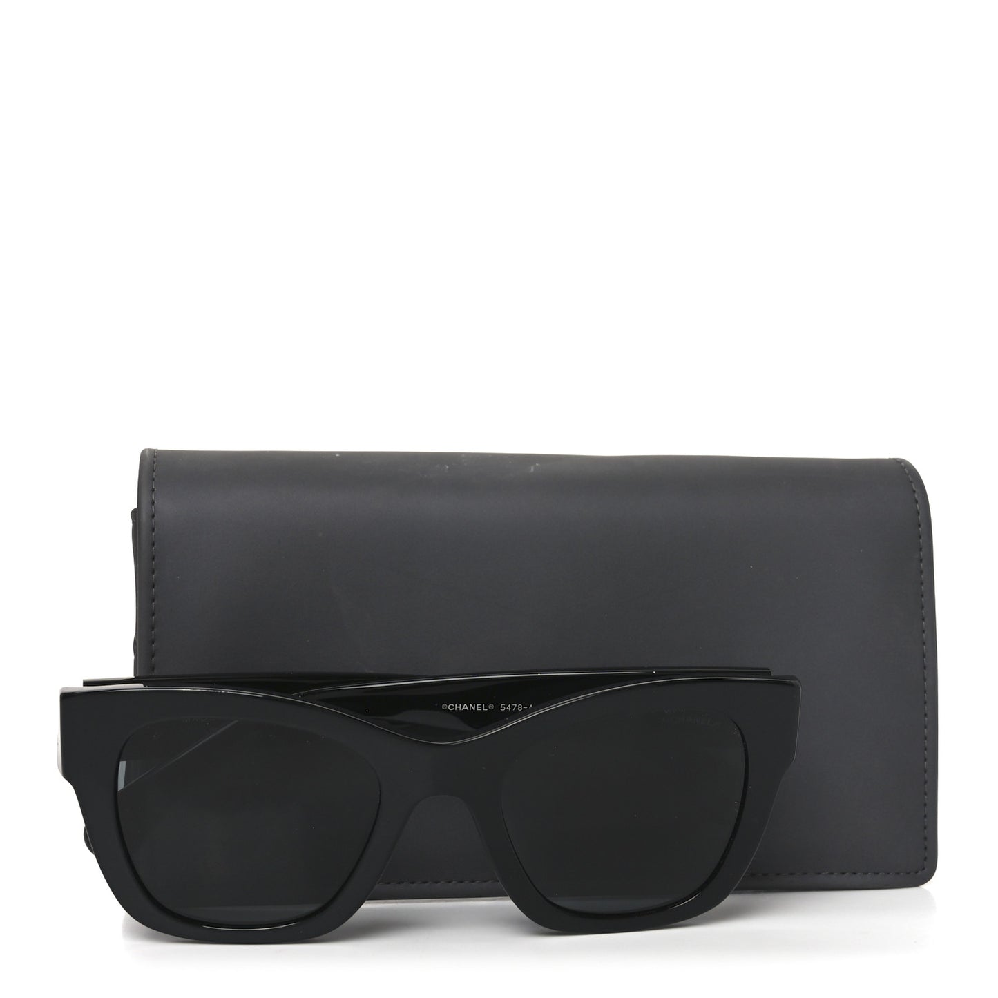 Acetate Square CC Heart Sunglasses 5478-A Black