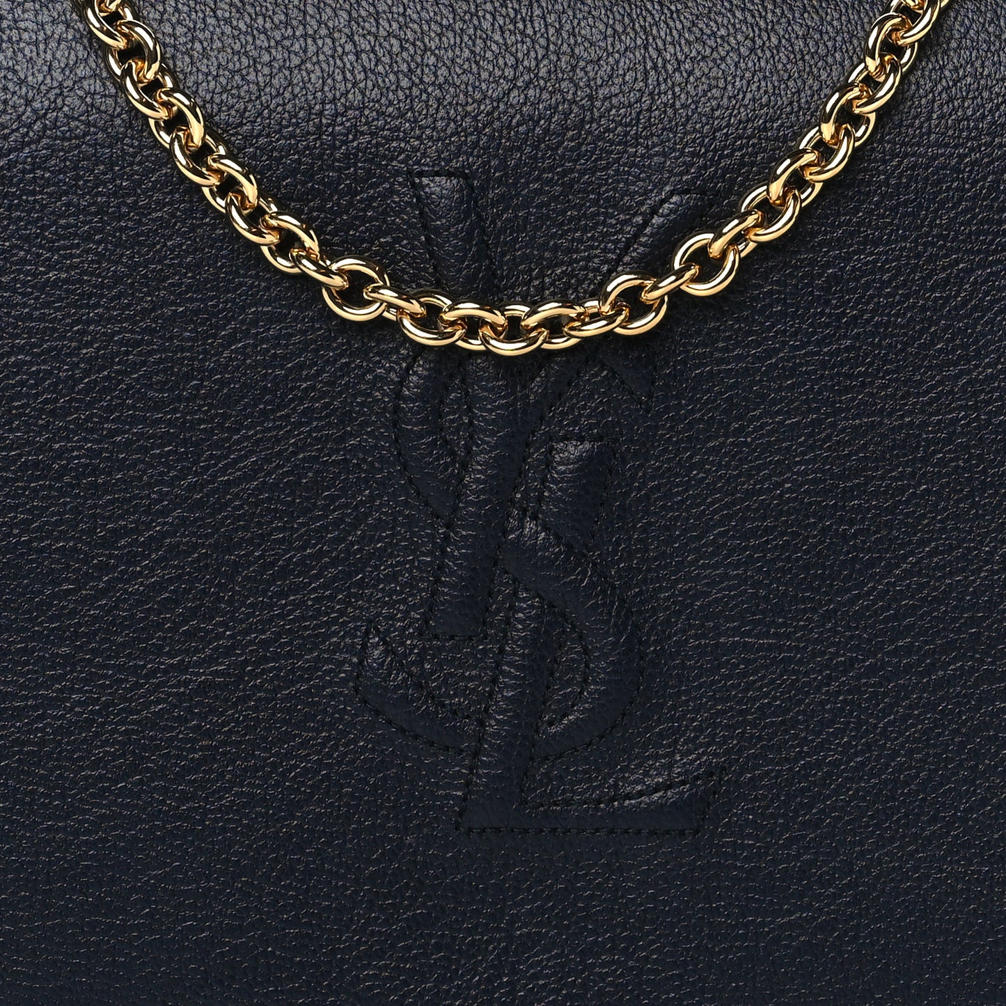 Calfskin Monogram Belle de Jour Chain Clutch Navy