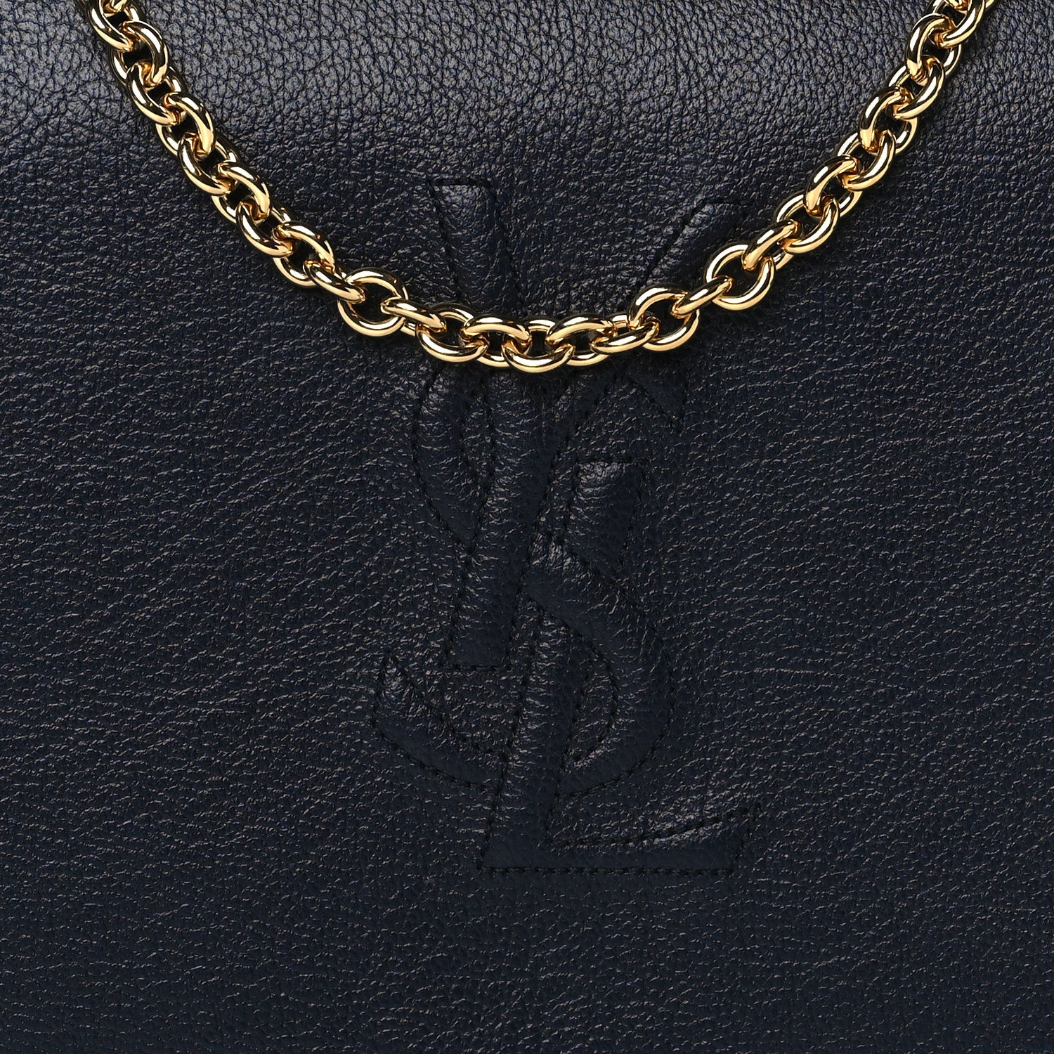 Saint Laurent Calfskin Monogram Belle de Jour Chain Clutch Navy 7 of 10
