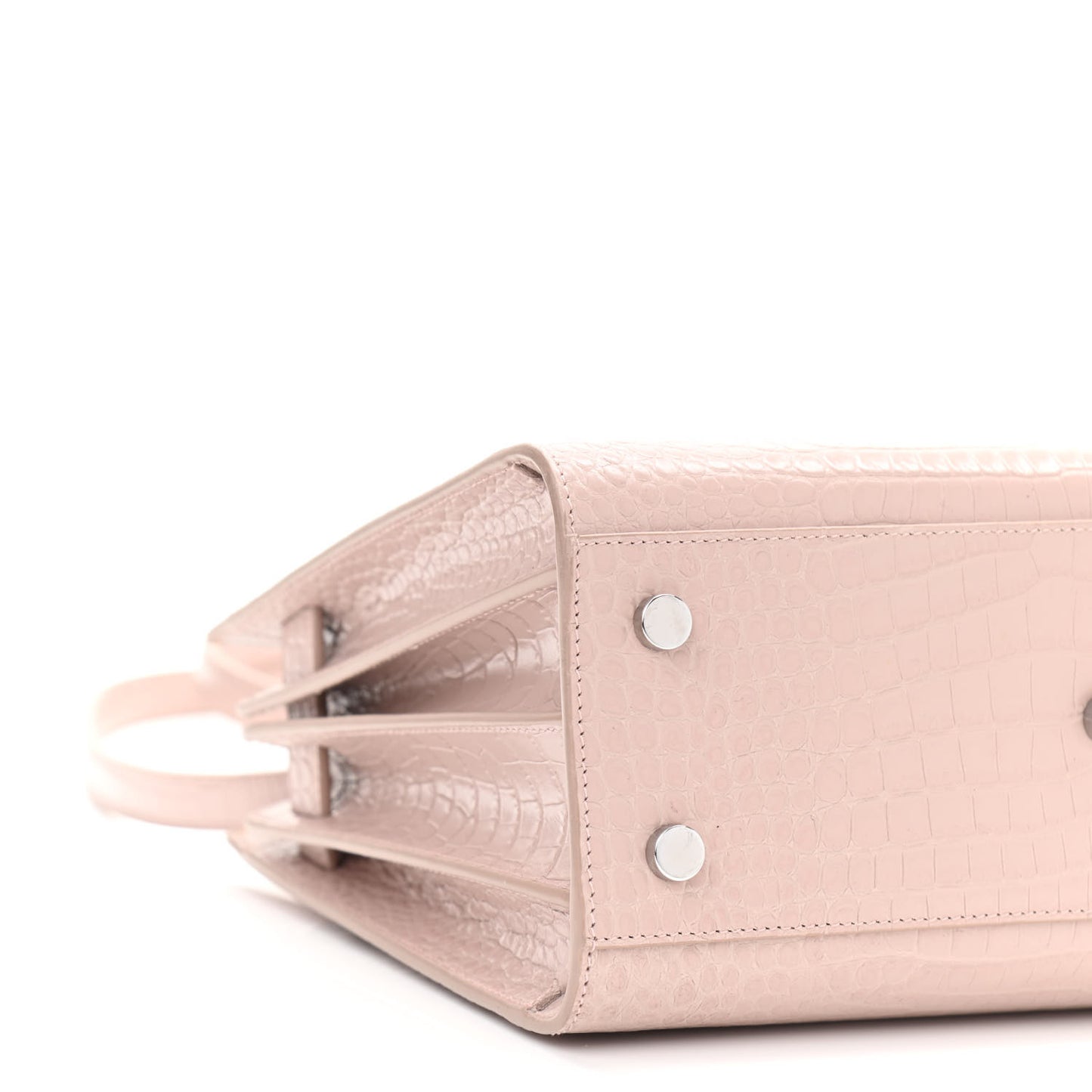 Calfskin Crocodile Embossed Baby Sac De Jour Rose Antic