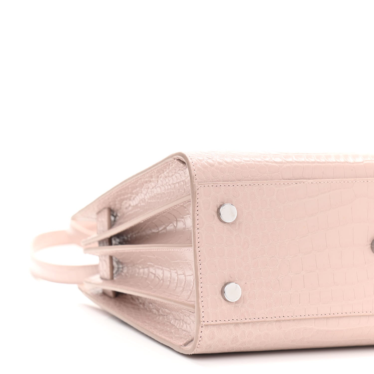 Saint Laurent Calfskin Crocodile Embossed Baby Sac De Jour Rose Antic 8 of 10