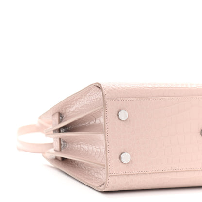 Saint Laurent Calfskin Crocodile Embossed Baby Sac De Jour Rose Antic 8 of 10
