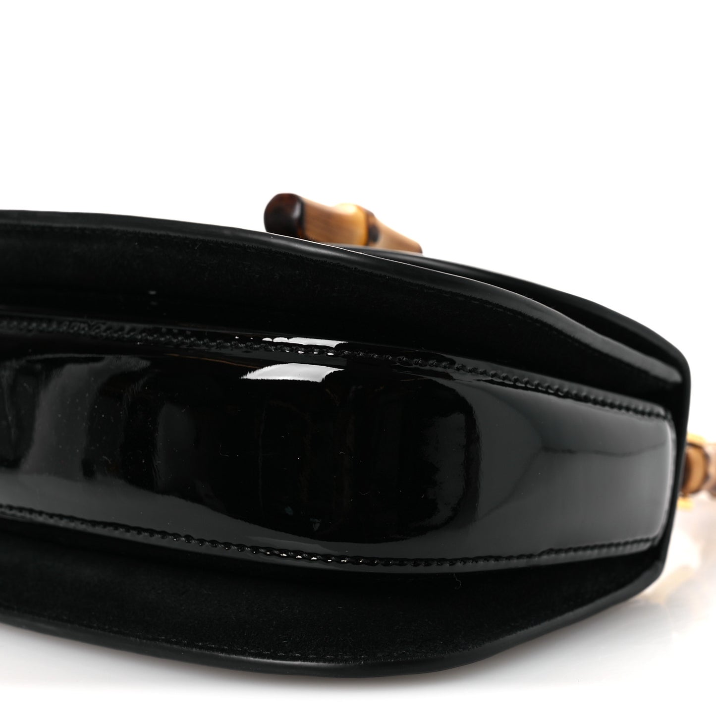 Patent Crystal Mini Bamboo 1947 Top Handle Chain Bag Black