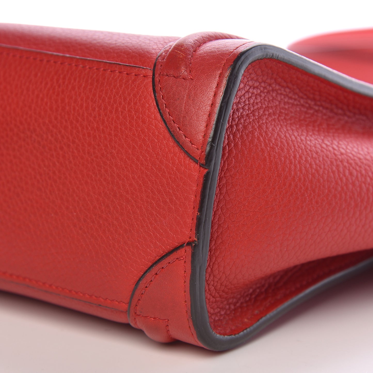 Drummed Calfskin Nano Luggage Red