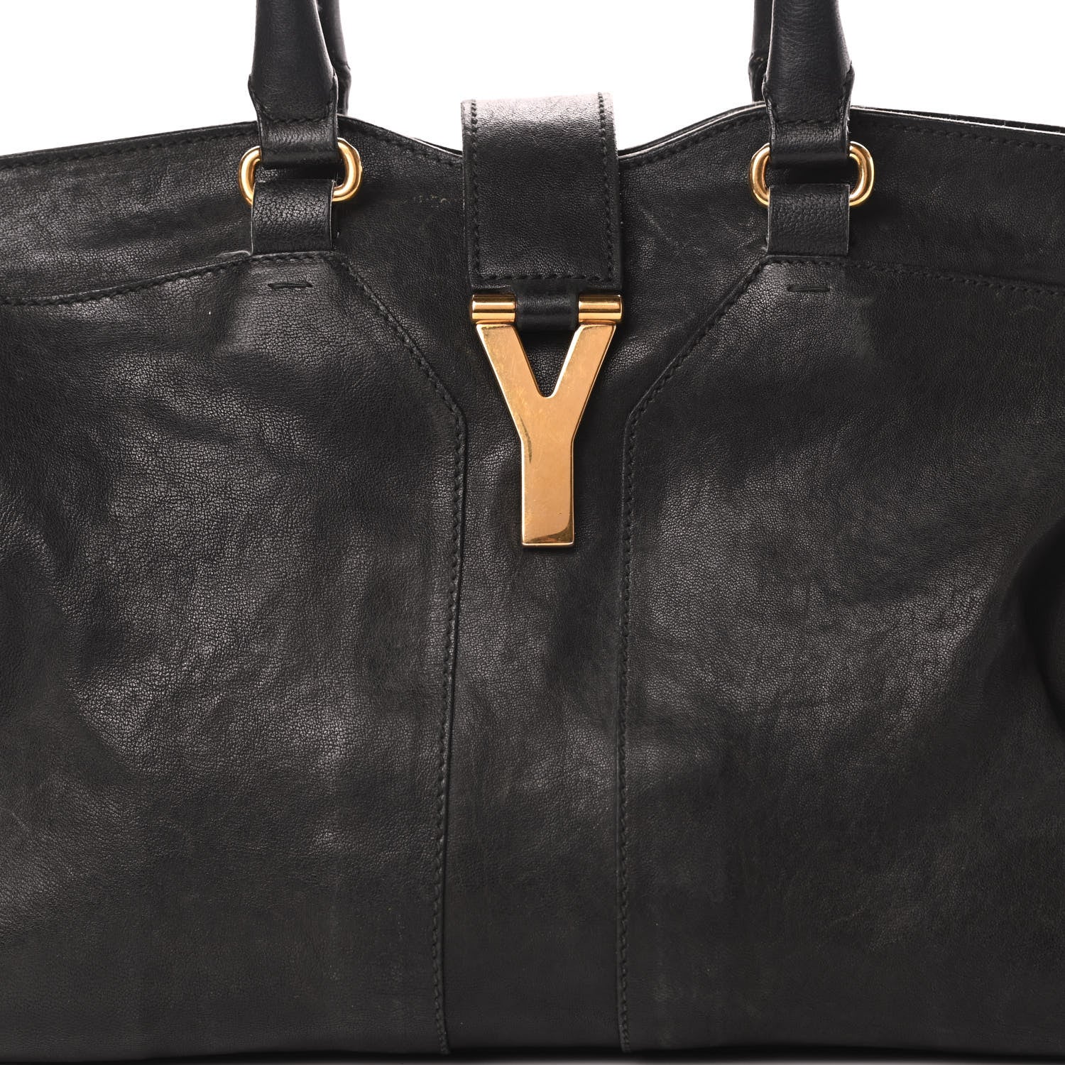 Saint Laurent Sheepskin Medium Cabas ChYc Black 8 of 26