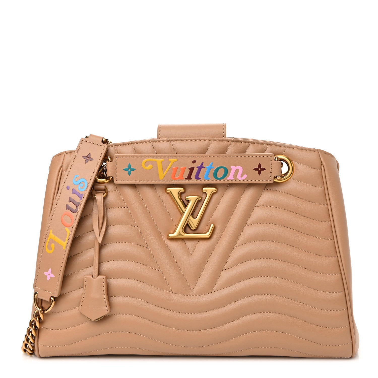 Louis Vuitton Calfskin New Wave Chain Tote Noisette 1 of 8