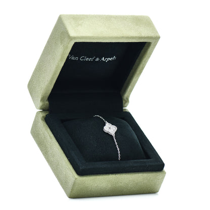 Van Cleef & Arpels 18K White Gold Diamond Sweet Alhambra Bracelet 5 of 5