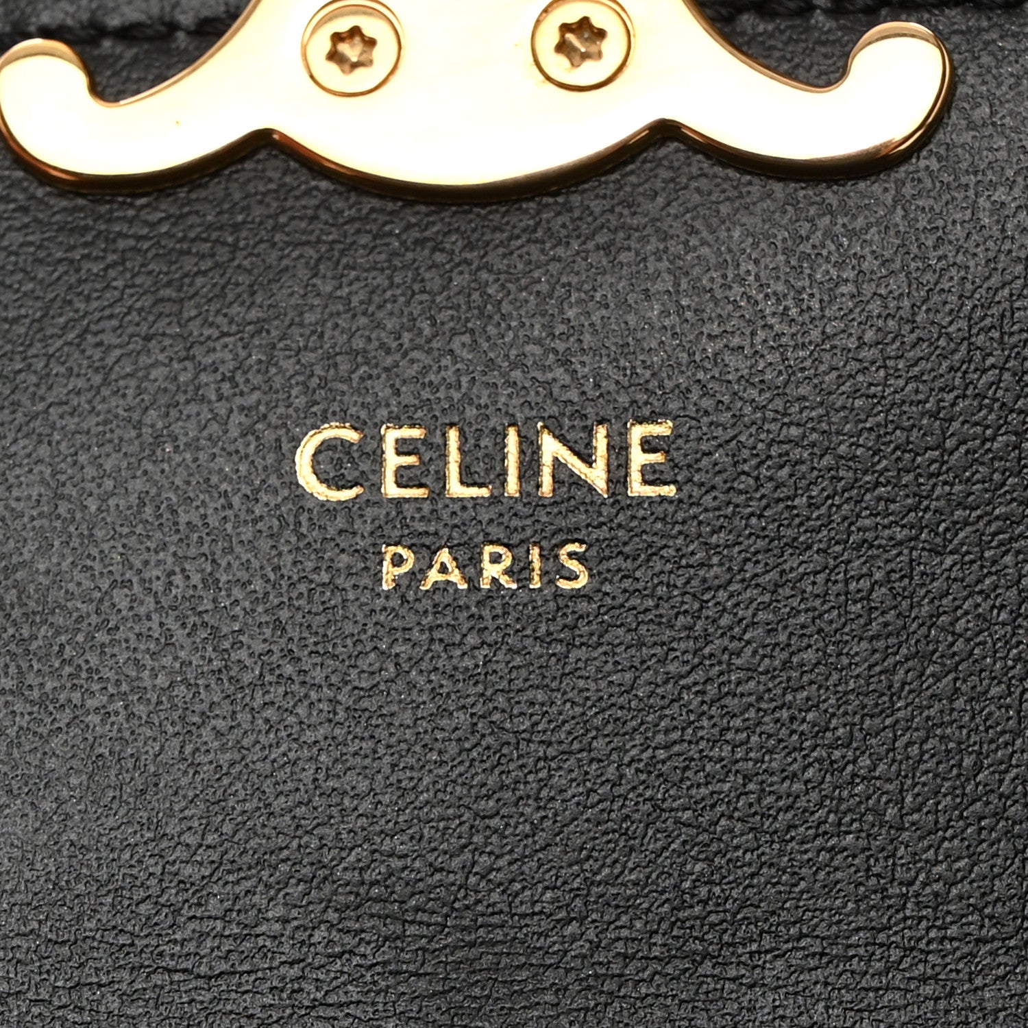 Celine Shiny Calfskin Triomphe Flap Card Holder Black 5 of 7