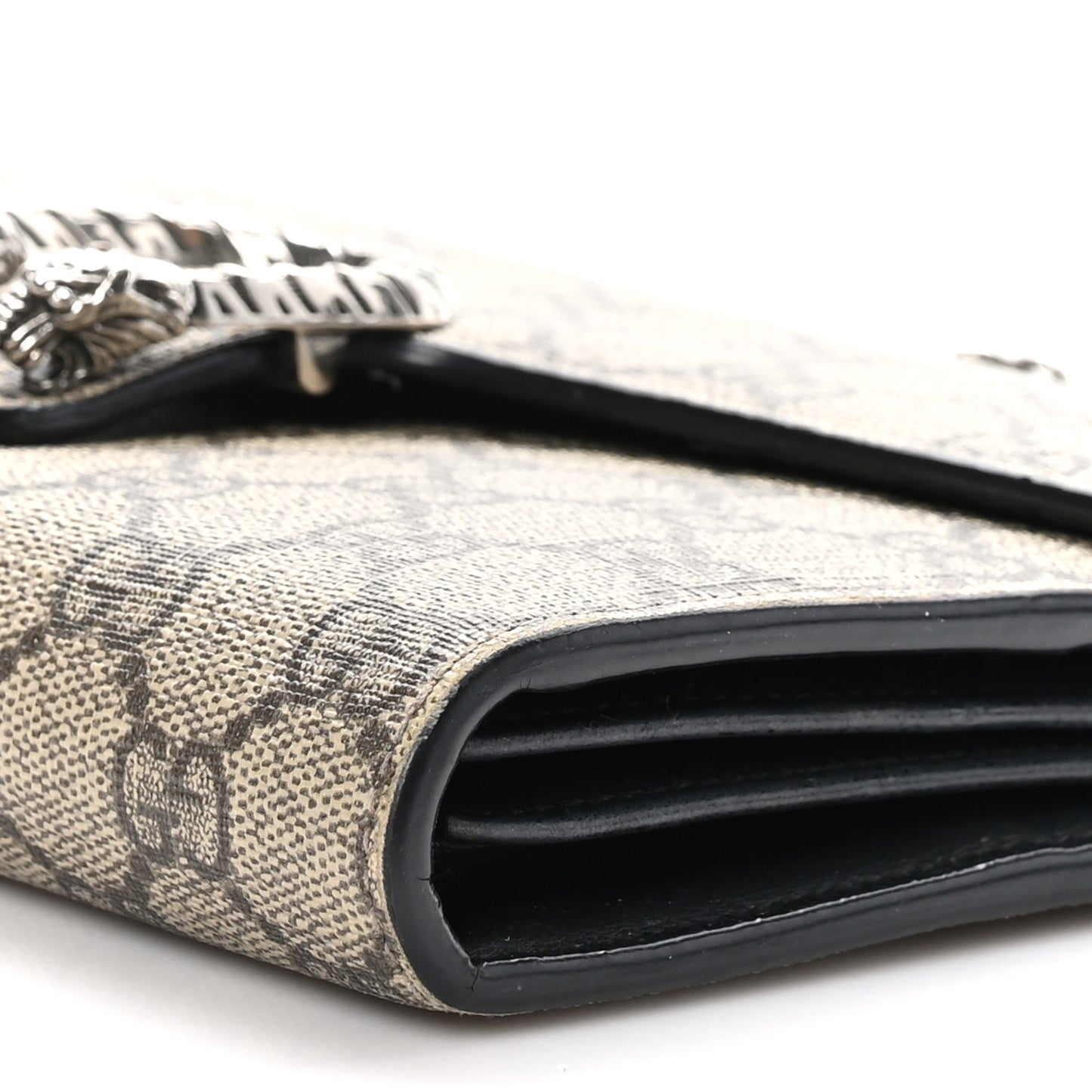 GG Supreme Monogram Mini Dionysus Chain Wallet Beige Black
