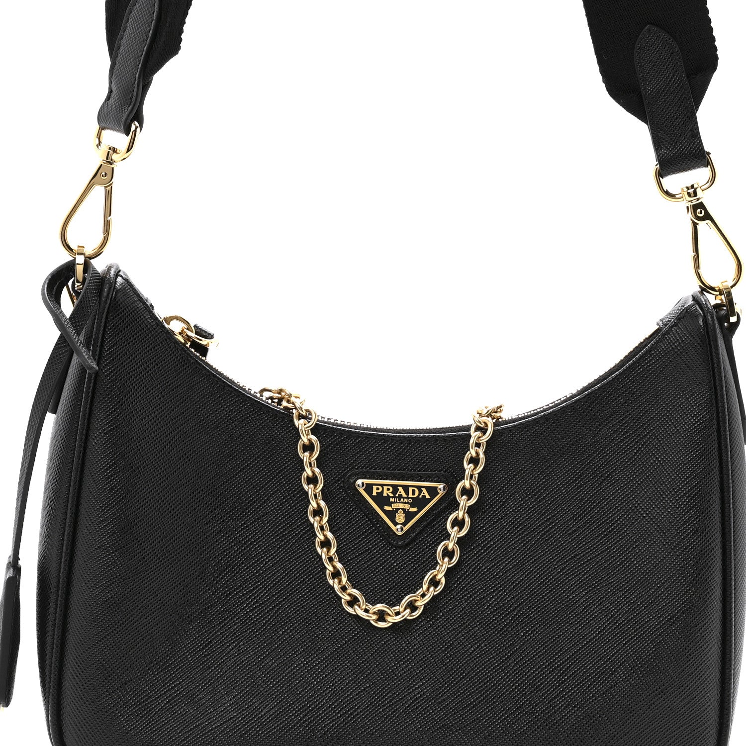Prada Saffiano Lux Re-Edition 2005 Shoulder Bag Black 8 of 10