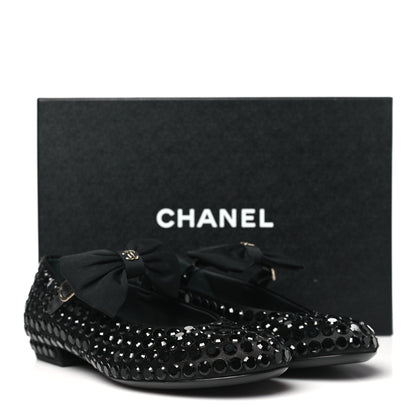 Chanel Satin Strass Bow Mary Jane Flats 36.5 Black 9 of 9