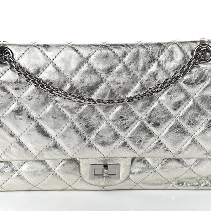 Chanel Metallic Aged Calfskin Quilted 2.55 Reissue 226 Flap Silver 8 of 10
