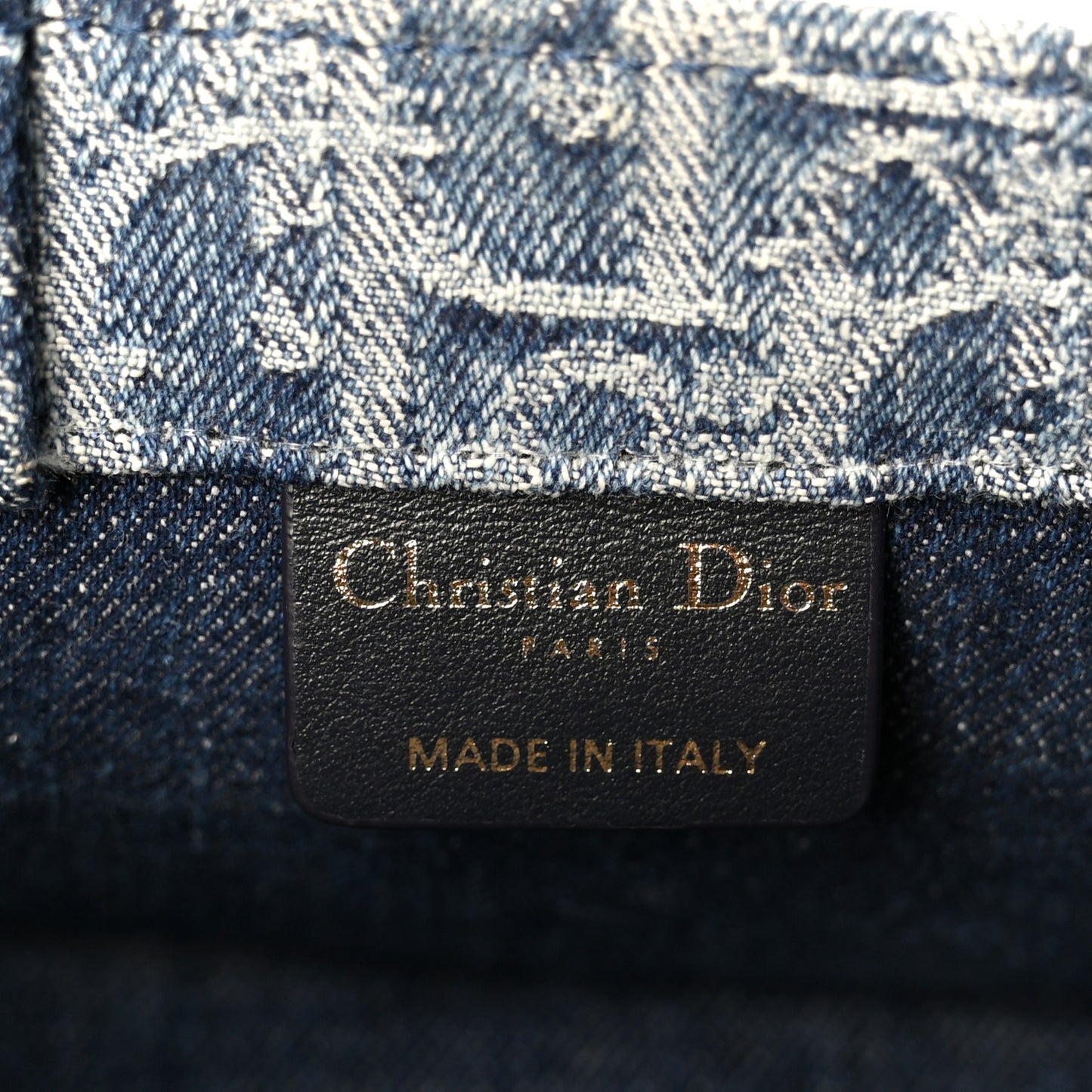 Denim Oblique Mini Book Tote With Strap Blue