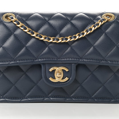 Chanel Caviar Quilted Medium Sweet Classic Flap Navy Blue 8 of 13