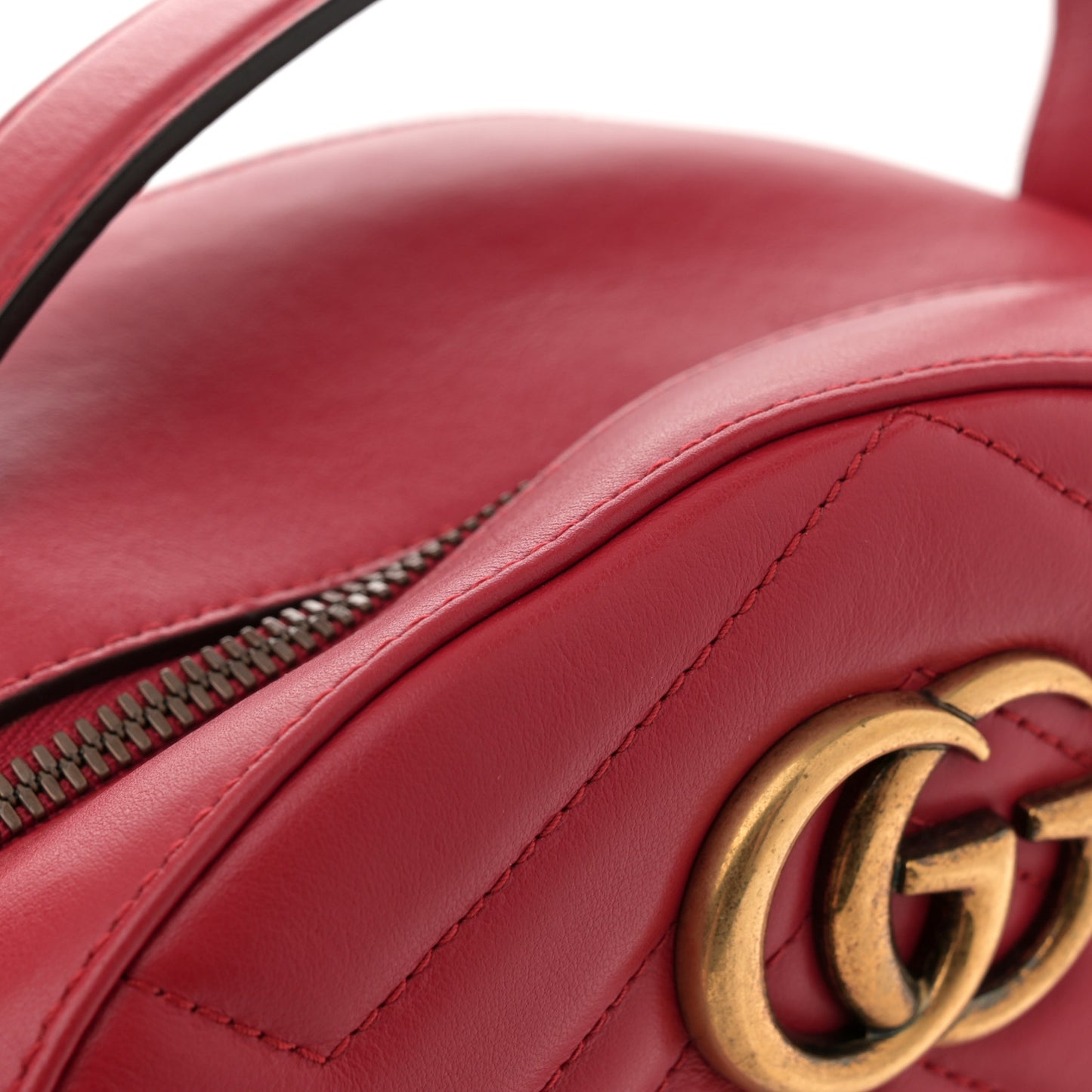 Calfskin Matelasse GG Marmont Dome Backpack Hibiscus Red