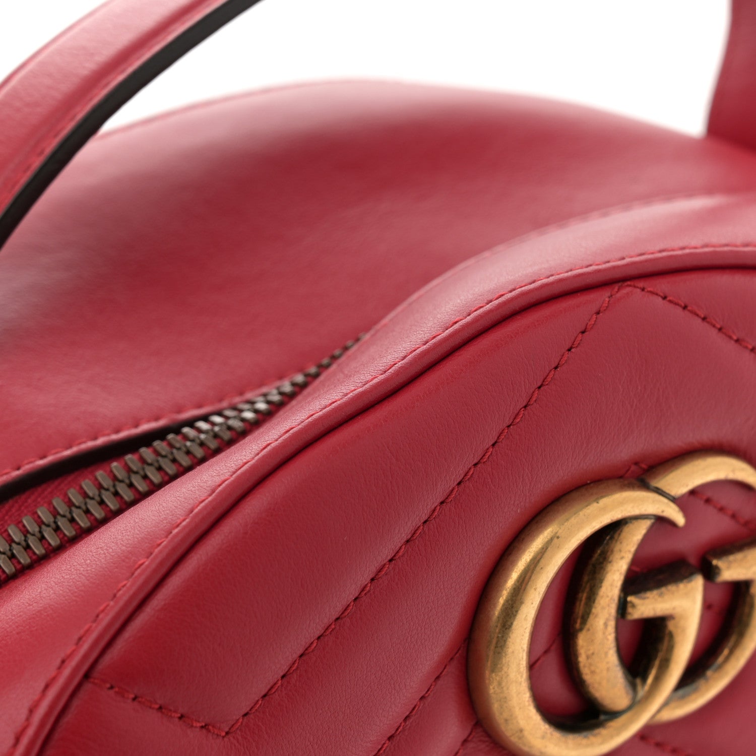 Gucci Calfskin Matelasse GG Marmont Dome Backpack Hibiscus Red 11 of 11