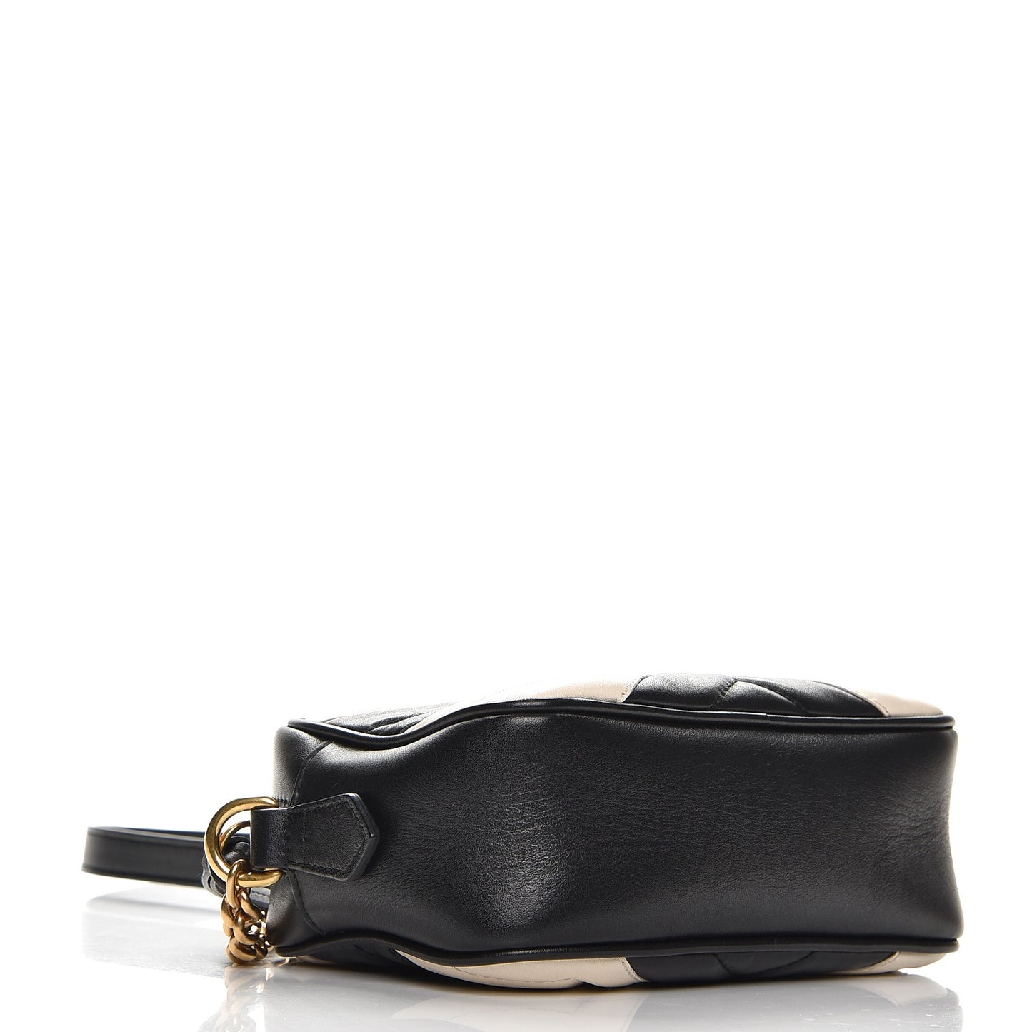 Calfskin Matelasse Mini GG Marmont Chain Shoulder Bag Black White