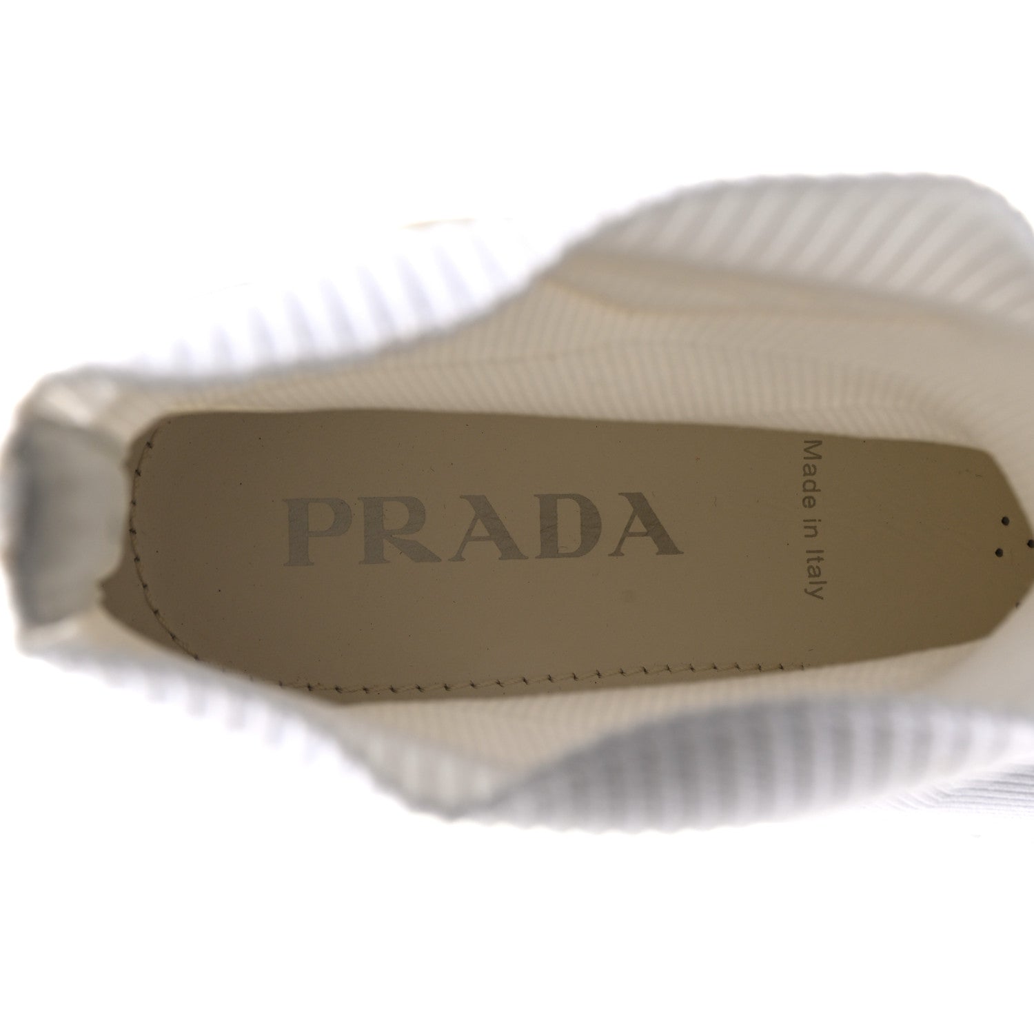 Prada Knit Rubber Triangle Logo Monolith 55mm Ankle Boots 38 Bianco 8 of 9