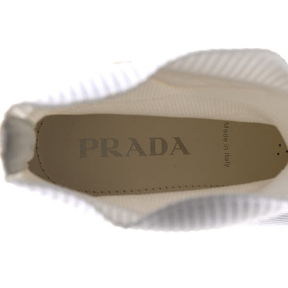 Prada Knit Rubber Triangle Logo Monolith 55mm Ankle Boots 38 Bianco 8 of 9