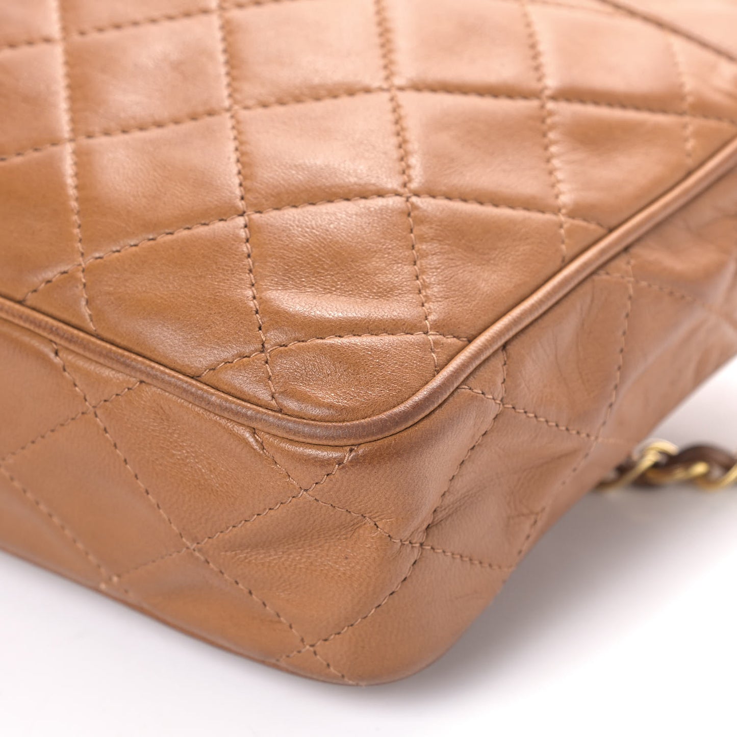 Lambskin Tassel Camera Case Light Brown