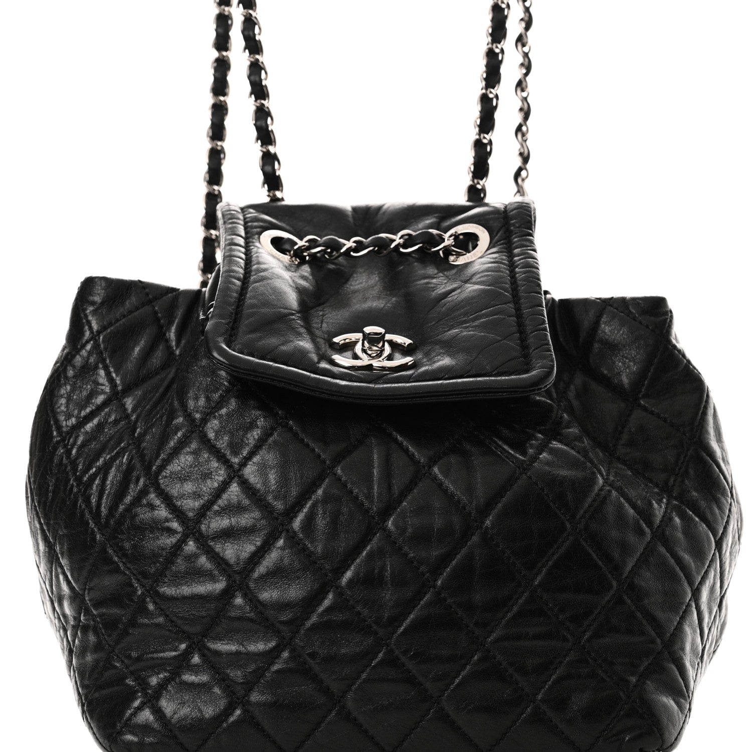 Chanel Glazed Calfskin Quilted Beijing Backpack Black 8 of 10